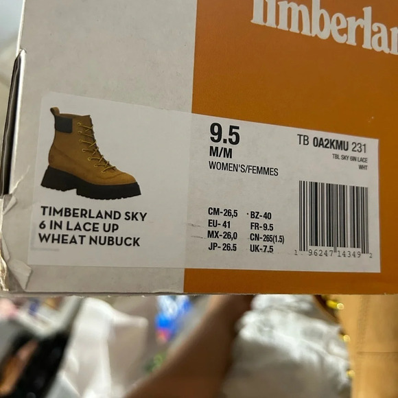 Timberland Sky 6 inch Lace Up Boots Leather Wheat Nubuck NEW NWT​​ - Picture 8 of 11